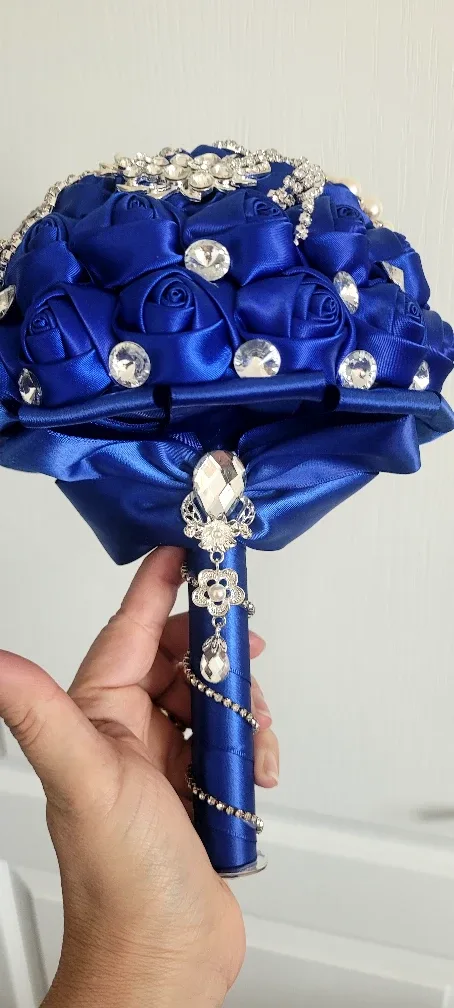 Blue Bridal Bouquet with Rhinestones image indicator(2)