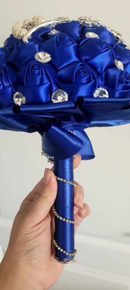 Blue Bridal Bouquet with Rhinestones image indicator(3)