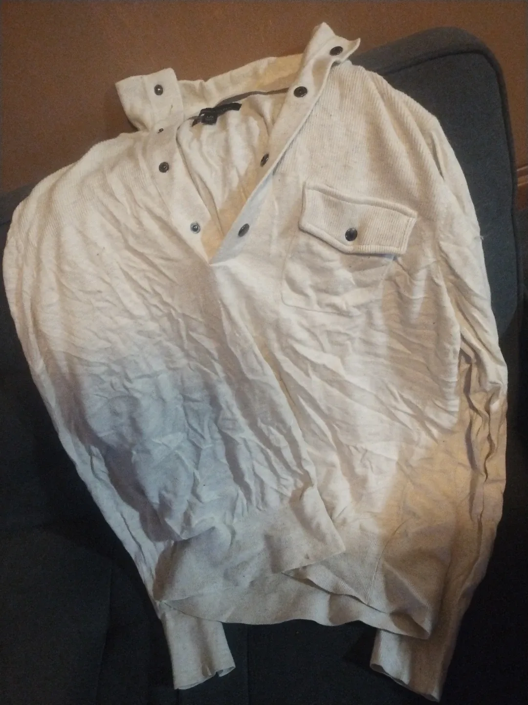 Banana Republic Cream Long Sleeve Shirt thumbnail