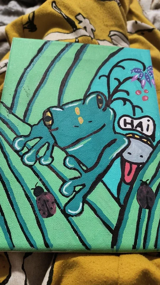 Frog painting on canvas