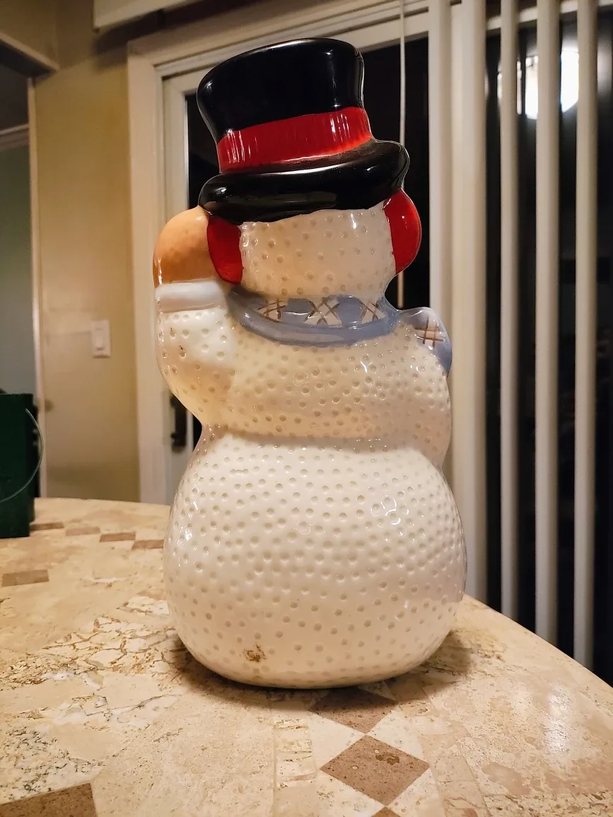 Vtg Christmas Frosty Snowman Figurine 12.5" image indicator(2)