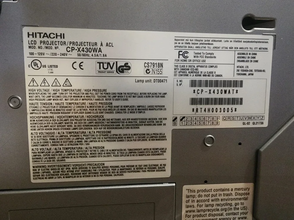 Hitachi  Multimedia LCD Projector image indicator(9)