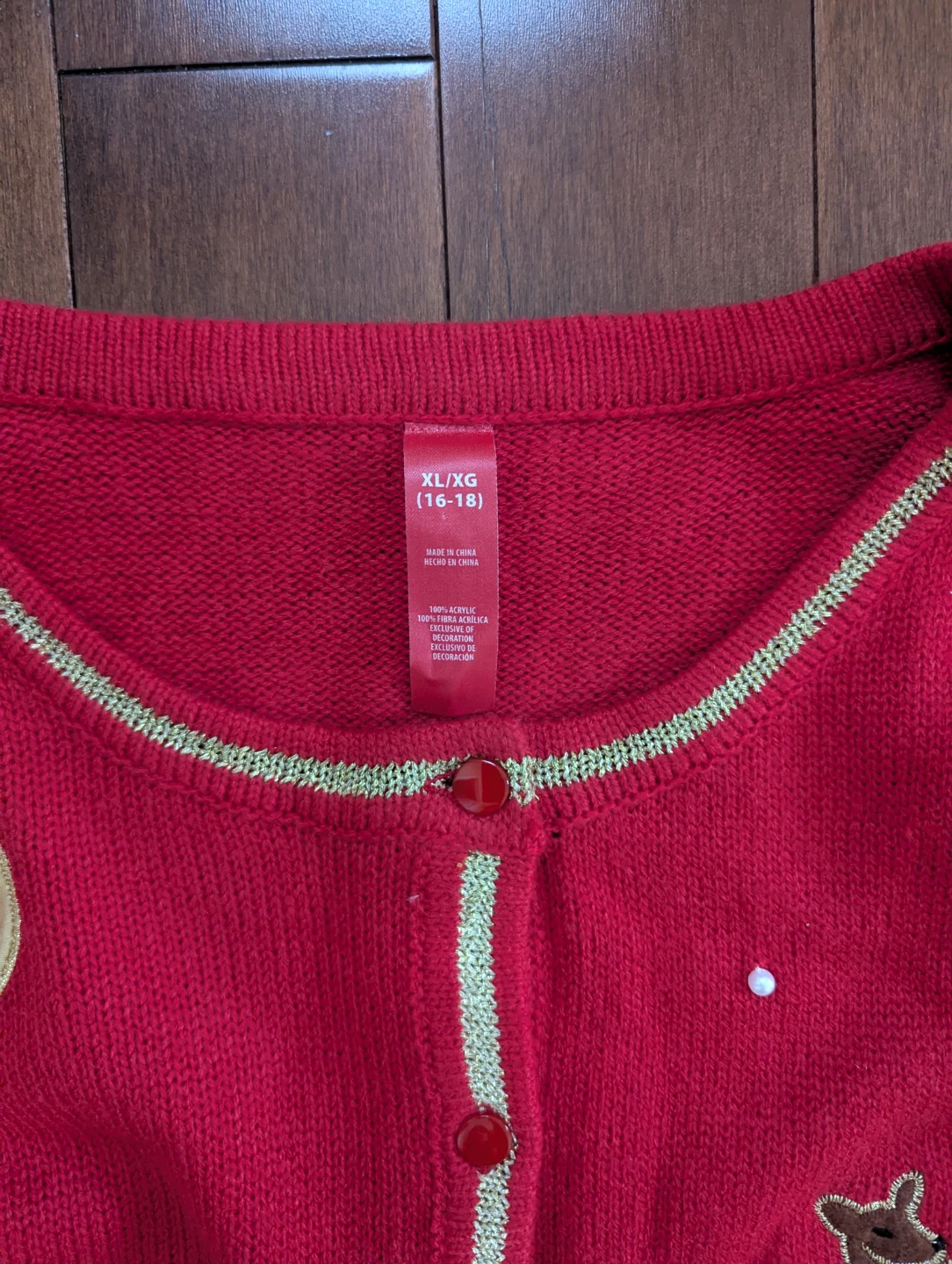 SANTA'S SLEIGH CHRISTMAS VINTAGE CARDIGAN SWEATER - photo 2