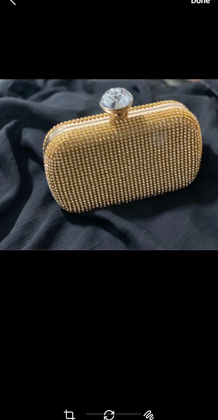 Gold Rhinestone Clutch with Gem Clasp - photo 4