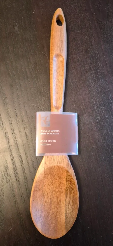 New PC Acacia wood solid spoon & kitchen gloves.