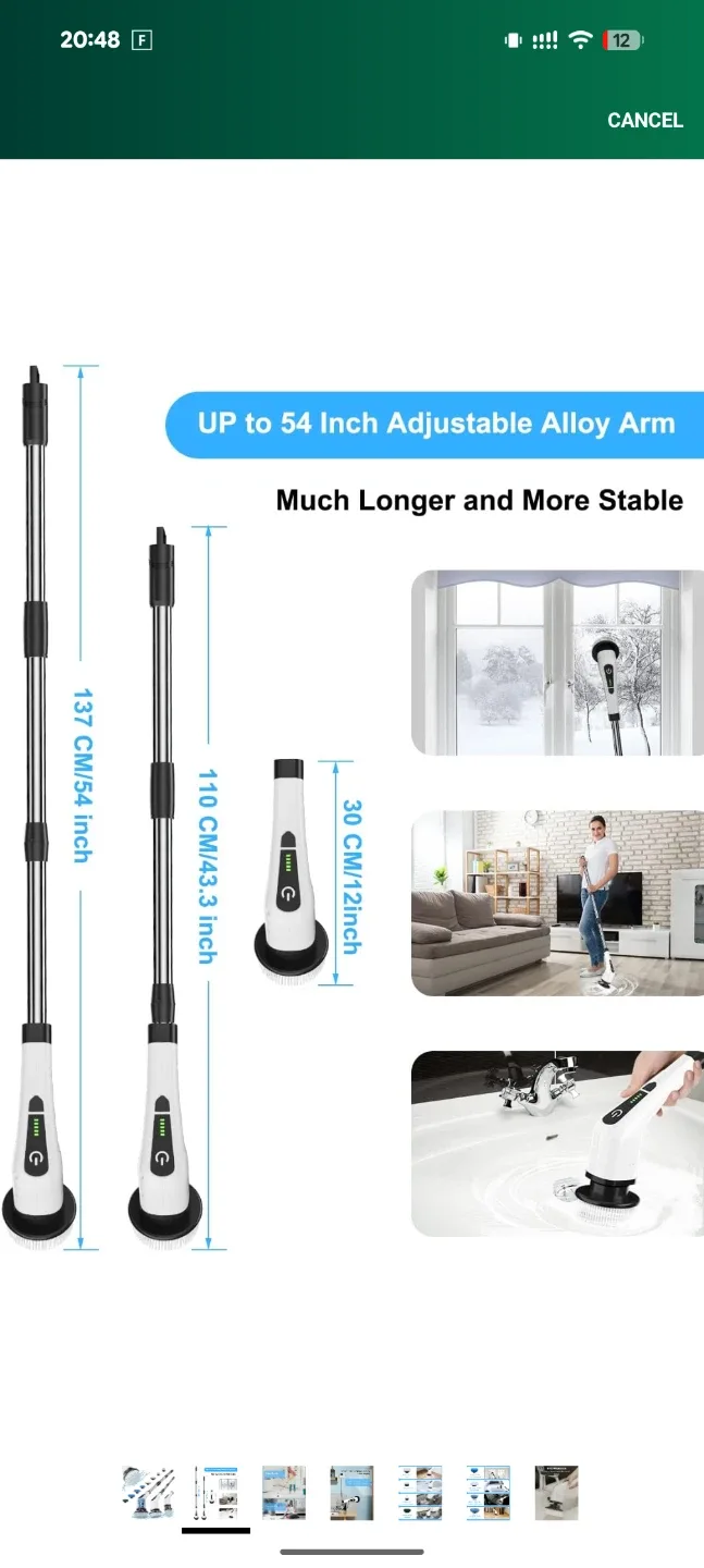 Electric Spin Scrubber with Adjustable Alloy Arm thumbnail