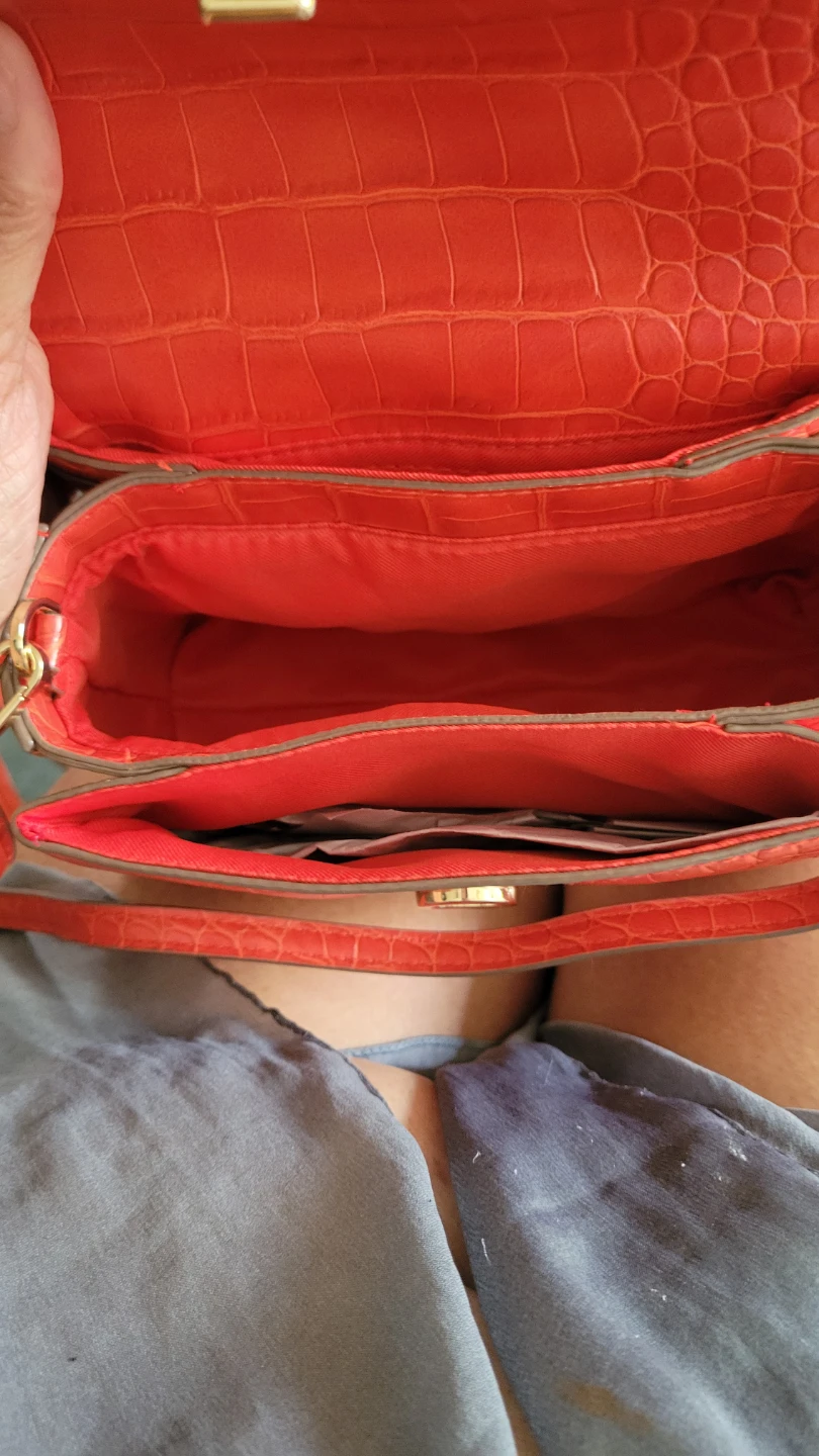 Orange Croc Embossed Handbag - photo 4