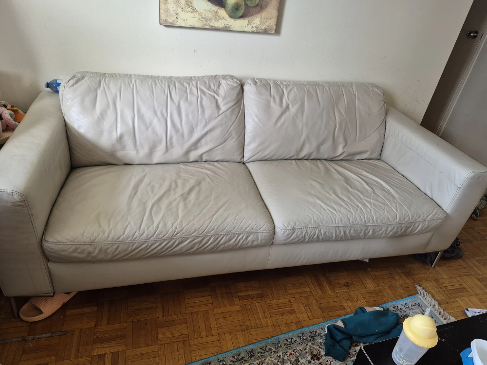 Leather Sofa - Off-White - photo 2