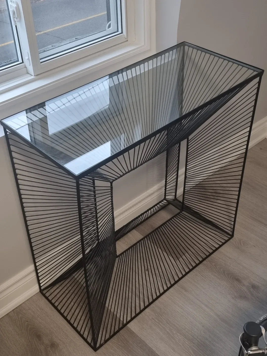 Modern Metal & Glass Console Table – Good Condition thumbnail