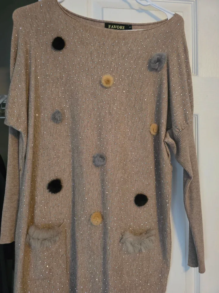 Favori Beige Sweater Dress - Size Small