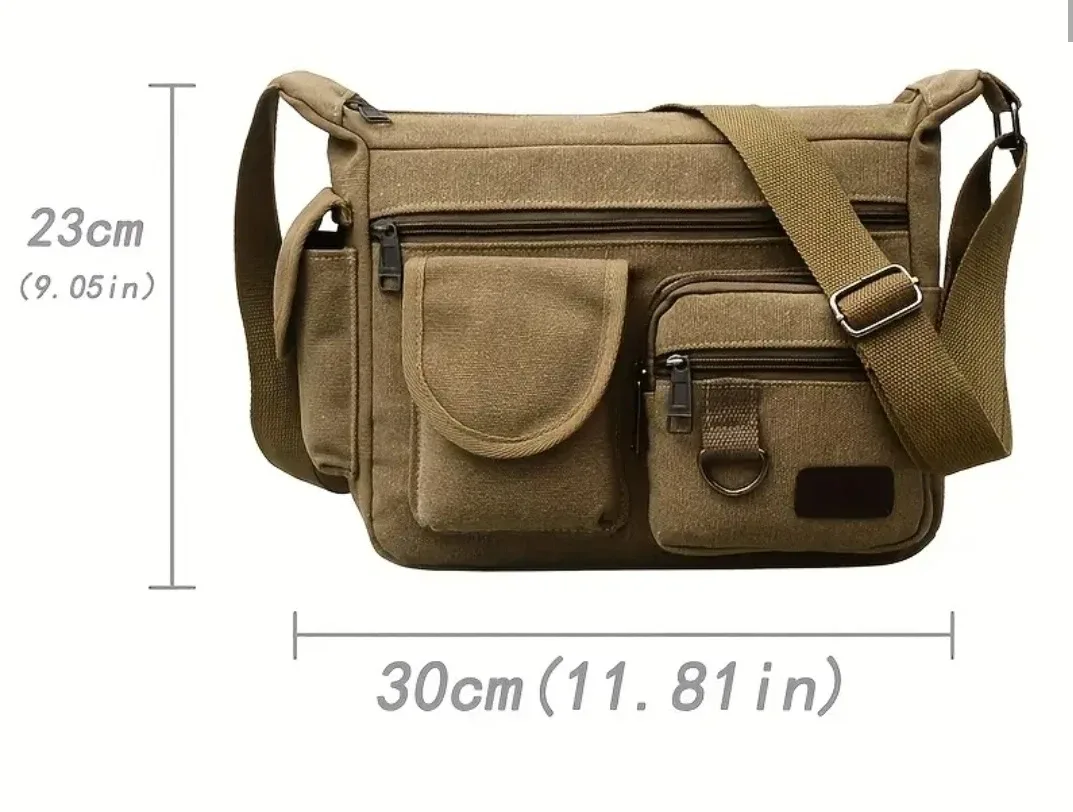 NWOT Retro Canvas Crossbody Unisex Bag image indicator(8)