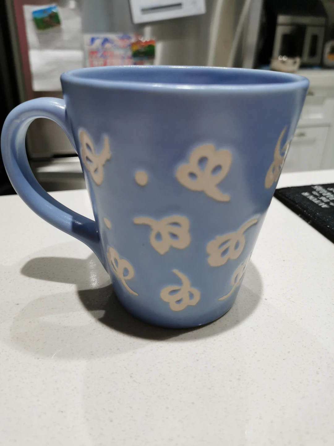 Blue Mug with Floral Design