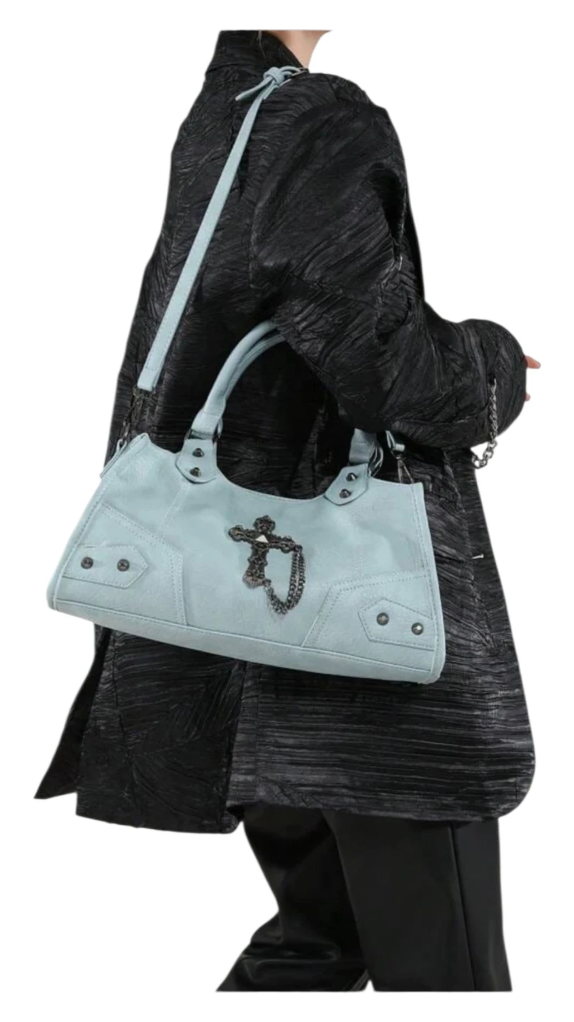 Light Blue Purse with Cross Charm - photo 2