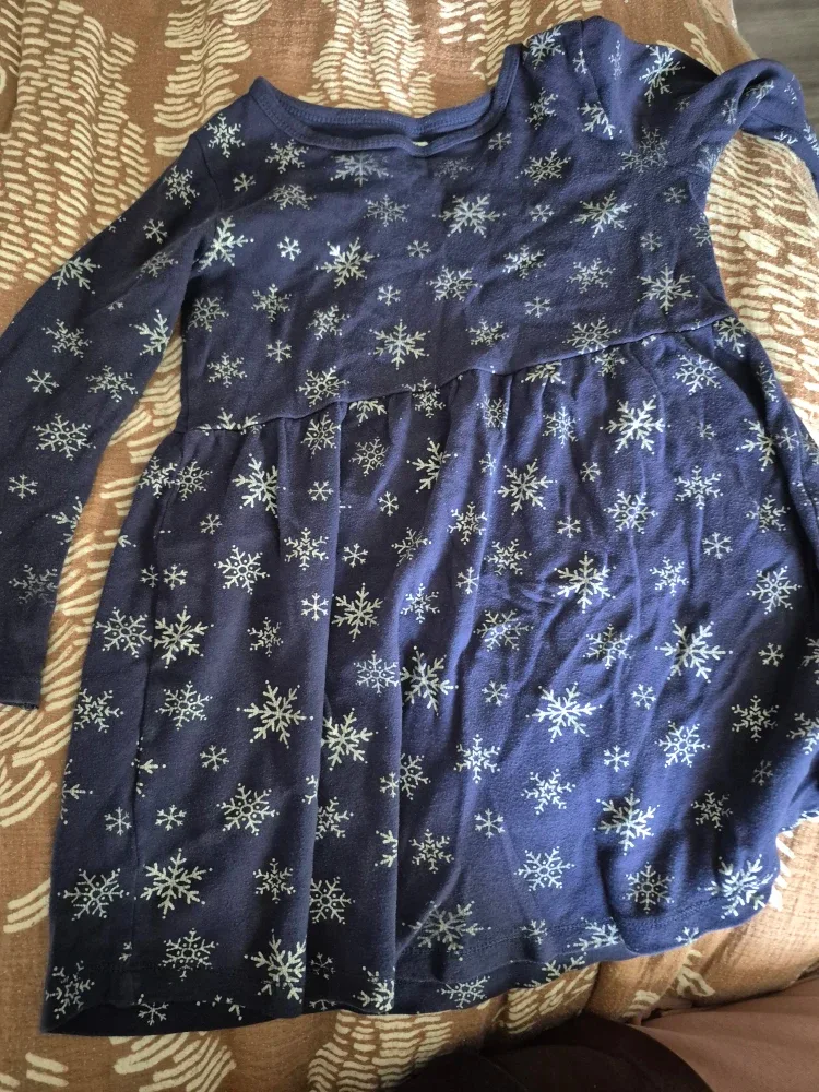 Girls' Blue Snowflake Dress