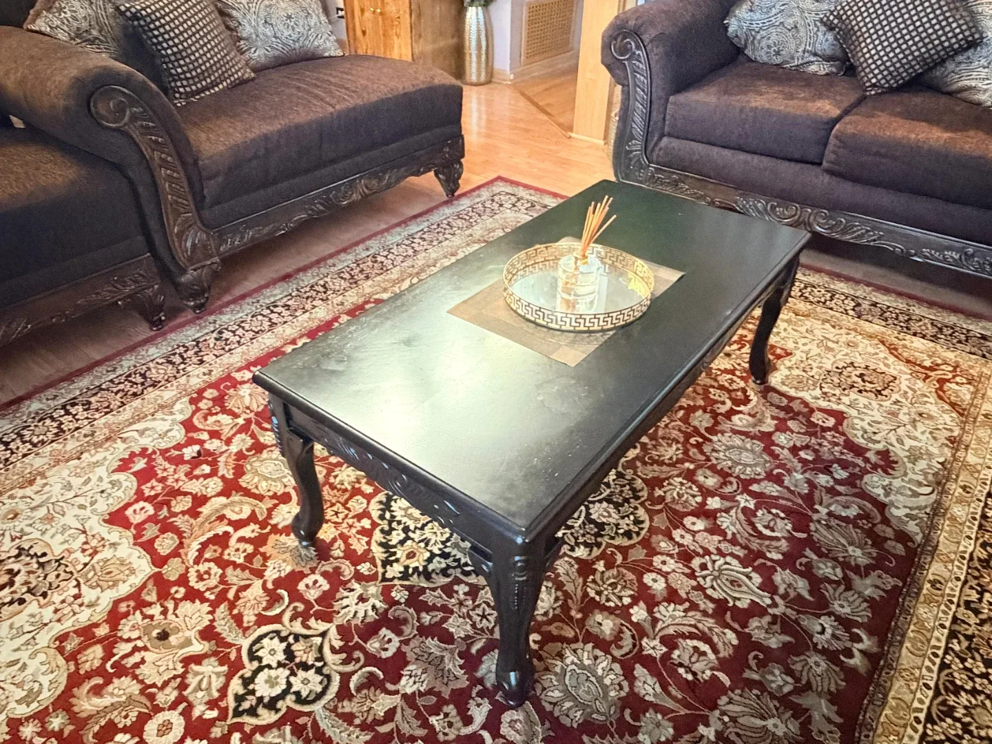 Brown Fabric Sofa Set image indicator(7)