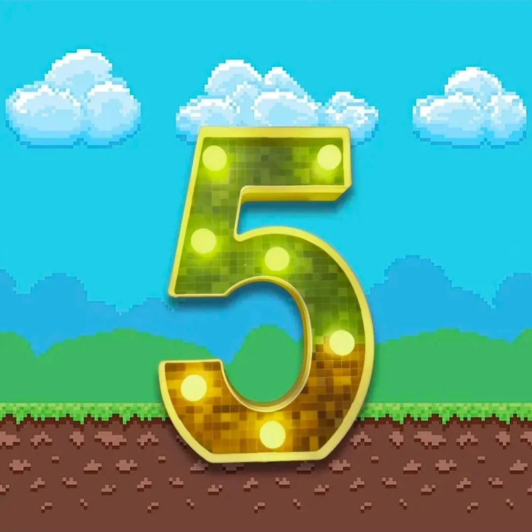 Minecraft themed light up 5 birthday decor