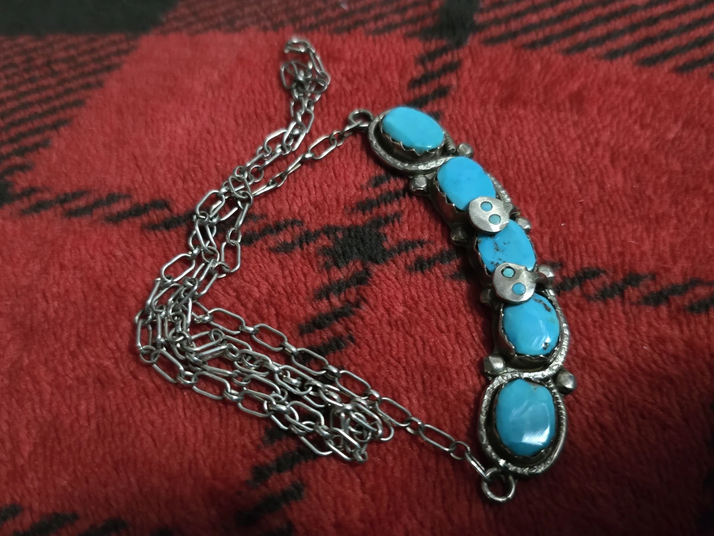 ZUNI Native Turquoise Sterling Effie Stamped