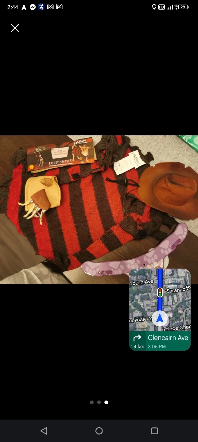 A Nightmare on Elm Street Freddy Krueger Dog Costume - Size M image indicator(2)