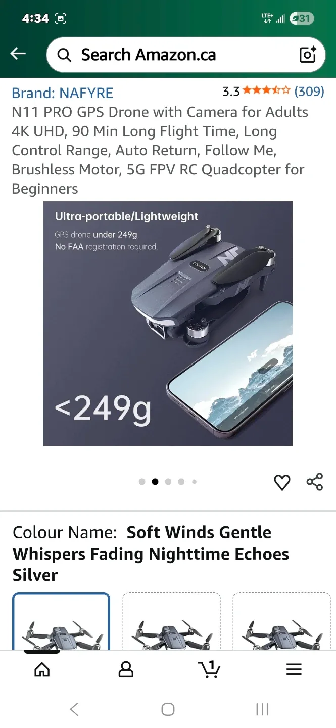 NAFYRE N11 PRO GPS Drone - Like New! image indicator(6)