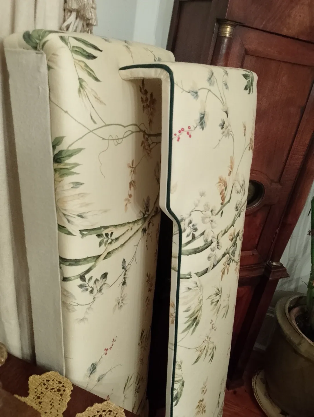 Floral Upholstered window valances