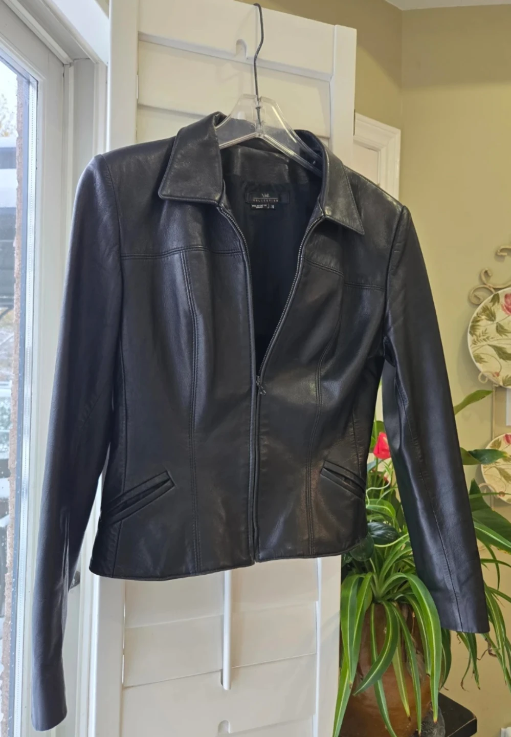 Black Leather Jacket - Size 10 - photo 2