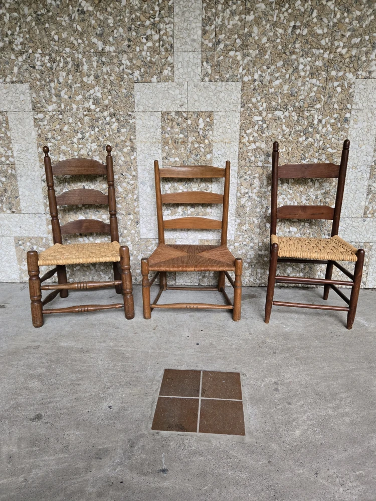 Set Of 3 Vintage Woven Rope Dining Chairs (Price Per Chair) - photo 4