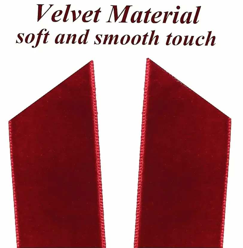 🎀Burgundy Velvet Christmas Bow 51.5" long x 7" wide🎀 image indicator(5)