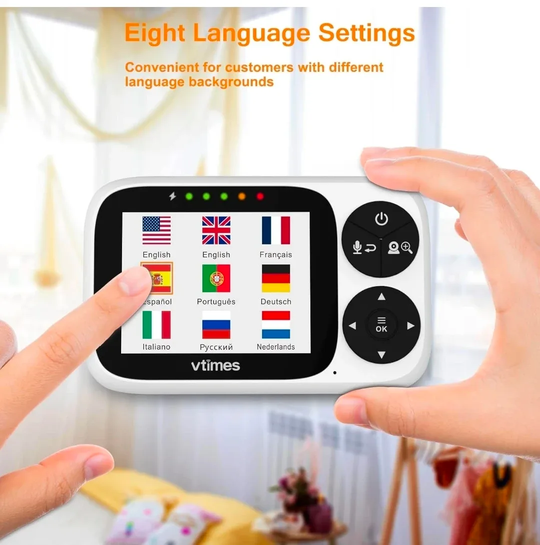 vTimes Baby Monitor with IPS Screen image indicator(8)