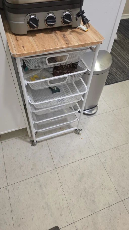 Rolling Metal Mesh Storage Cart