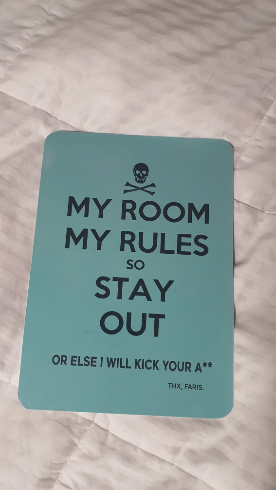 My Room My Rules Sign