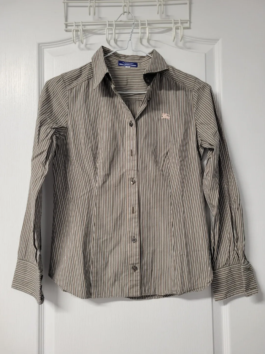 Burberry Blue Label Striped Button-Up Shirt - Size 38