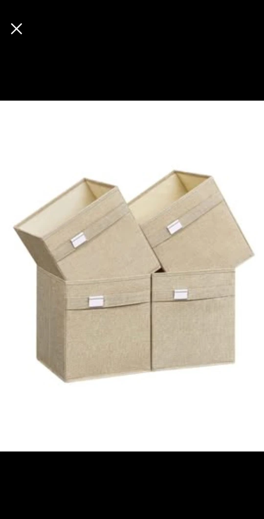 SONGMICS Beige Fabric Storage Box - Small