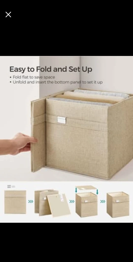 SONGMICS Beige Fabric Storage Box - Small - photo 2