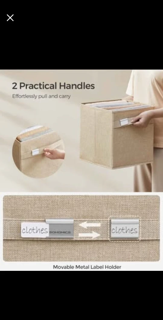 SONGMICS Beige Fabric Storage Box - Small - photo 4