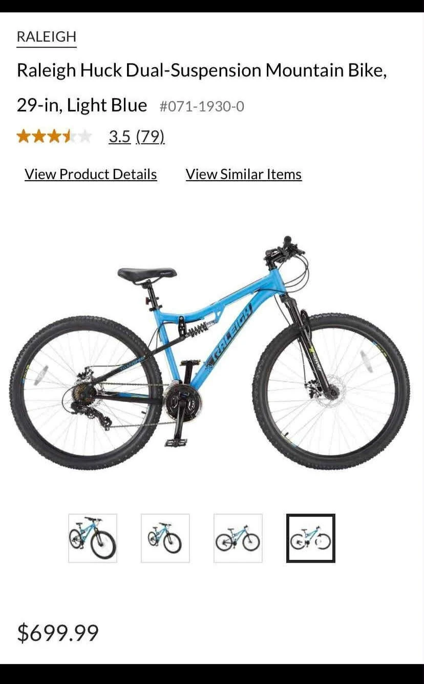 Raleigh Huck Dual-Suspension Mountain Bike, 29-in, Light Blue - photo 4