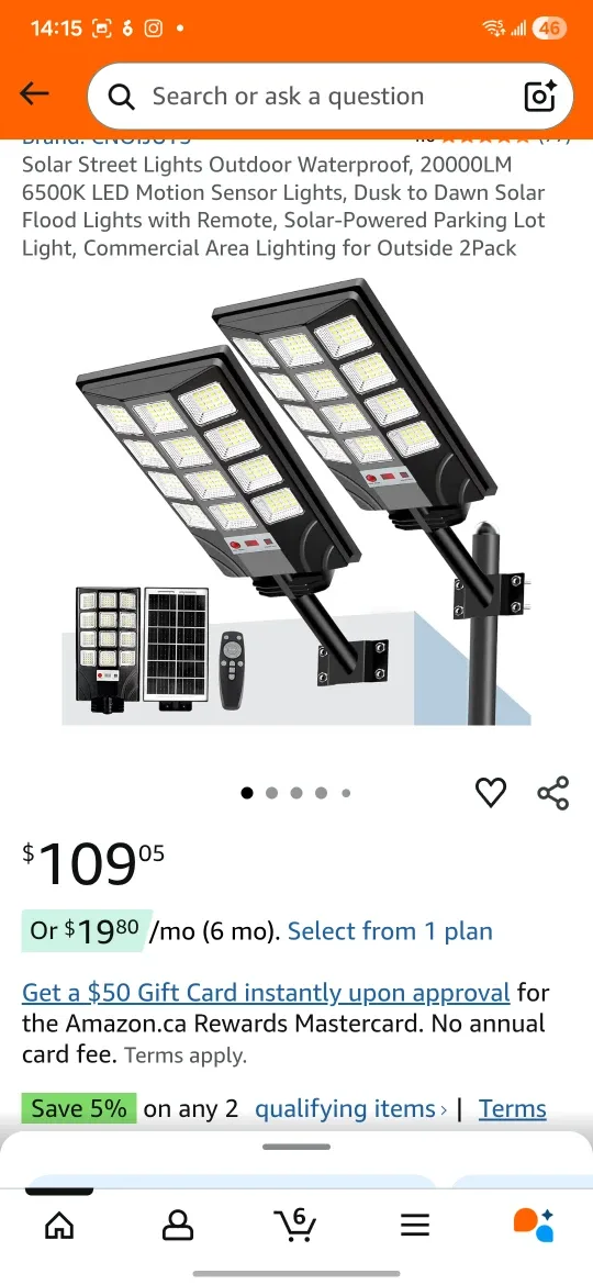 CNOIJJUTS Solar Street Lights - New in Box!