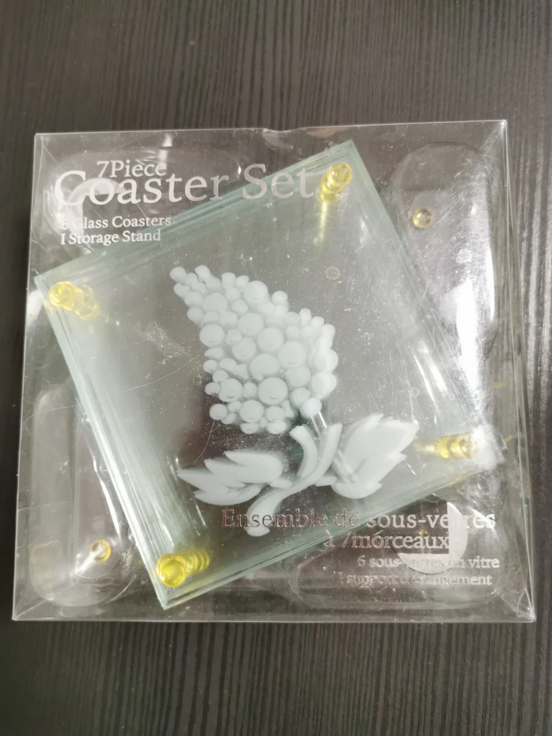 7 Piece Glass Coaster Set