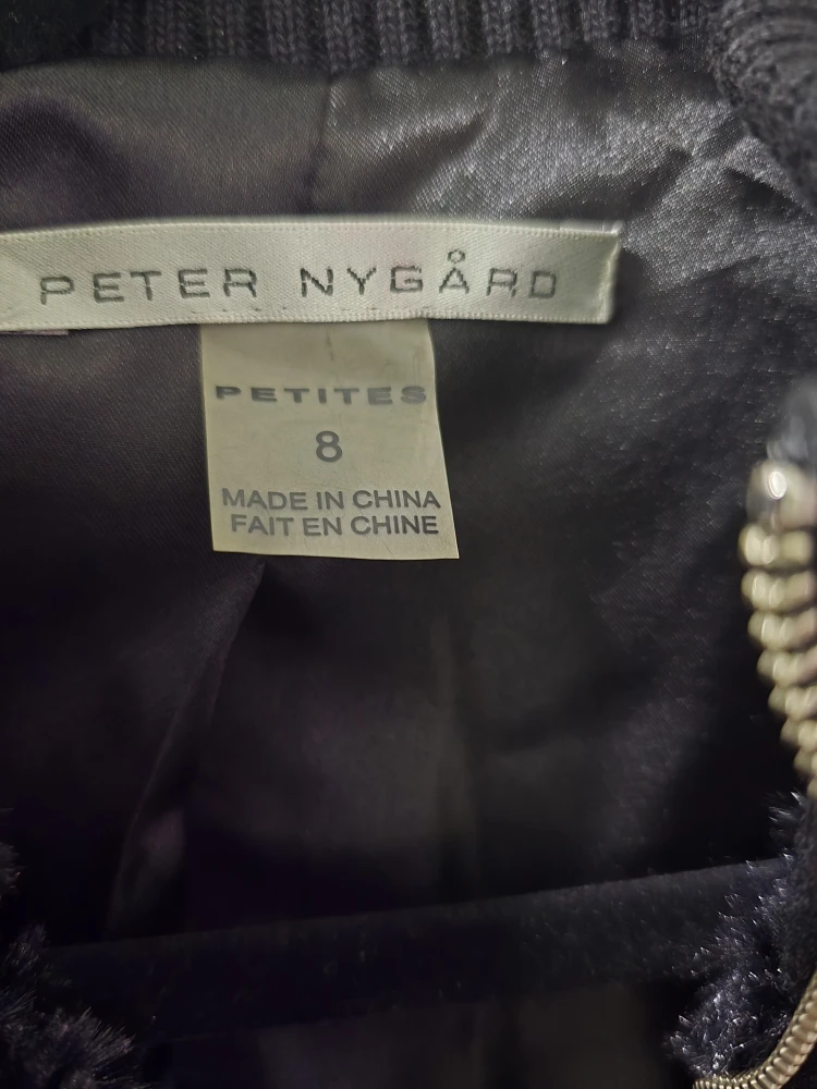 Peter Nygard Black Fuzzy Bomber Jacket - Size 8 - photo 2