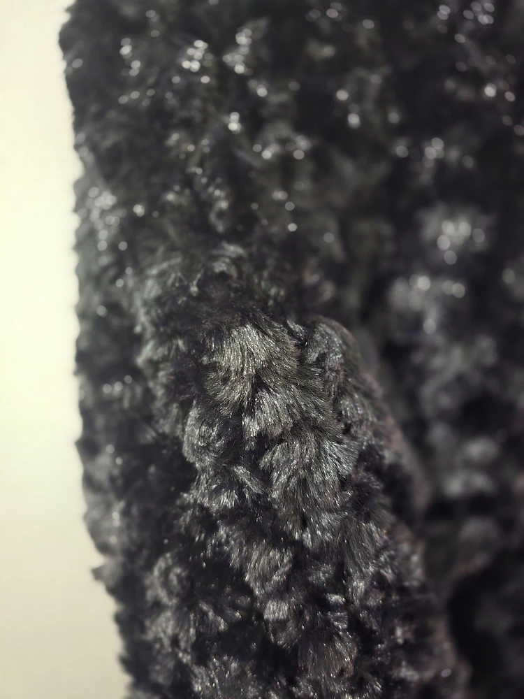 Peter Nygard Black Fuzzy Bomber Jacket - Size 8 - photo 3