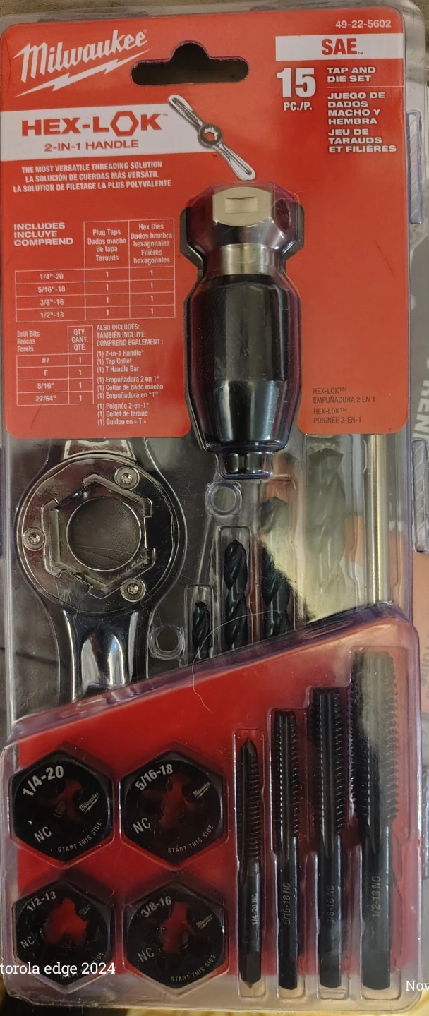 Milwaukee HEX-LOK 2-in-1 Tap and Die Set - New
