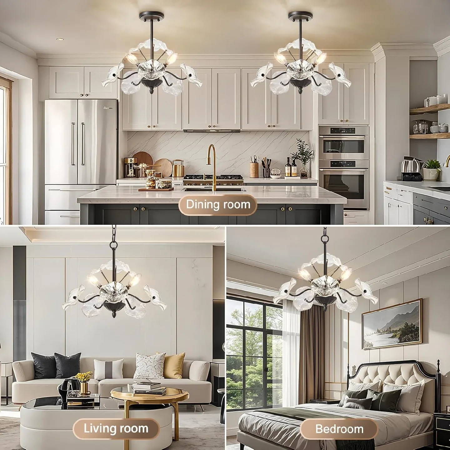 Vintage Flower Glass Pendant Light Fixture BNIB image indicator(4)