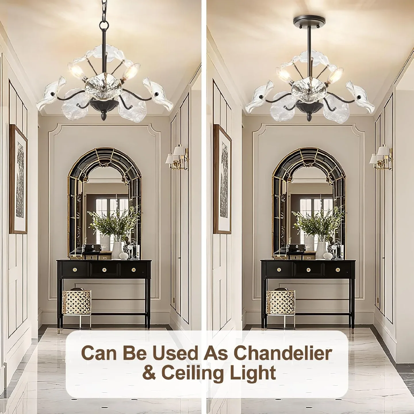 Vintage Flower Glass Pendant Light Fixture BNIB image indicator(5)