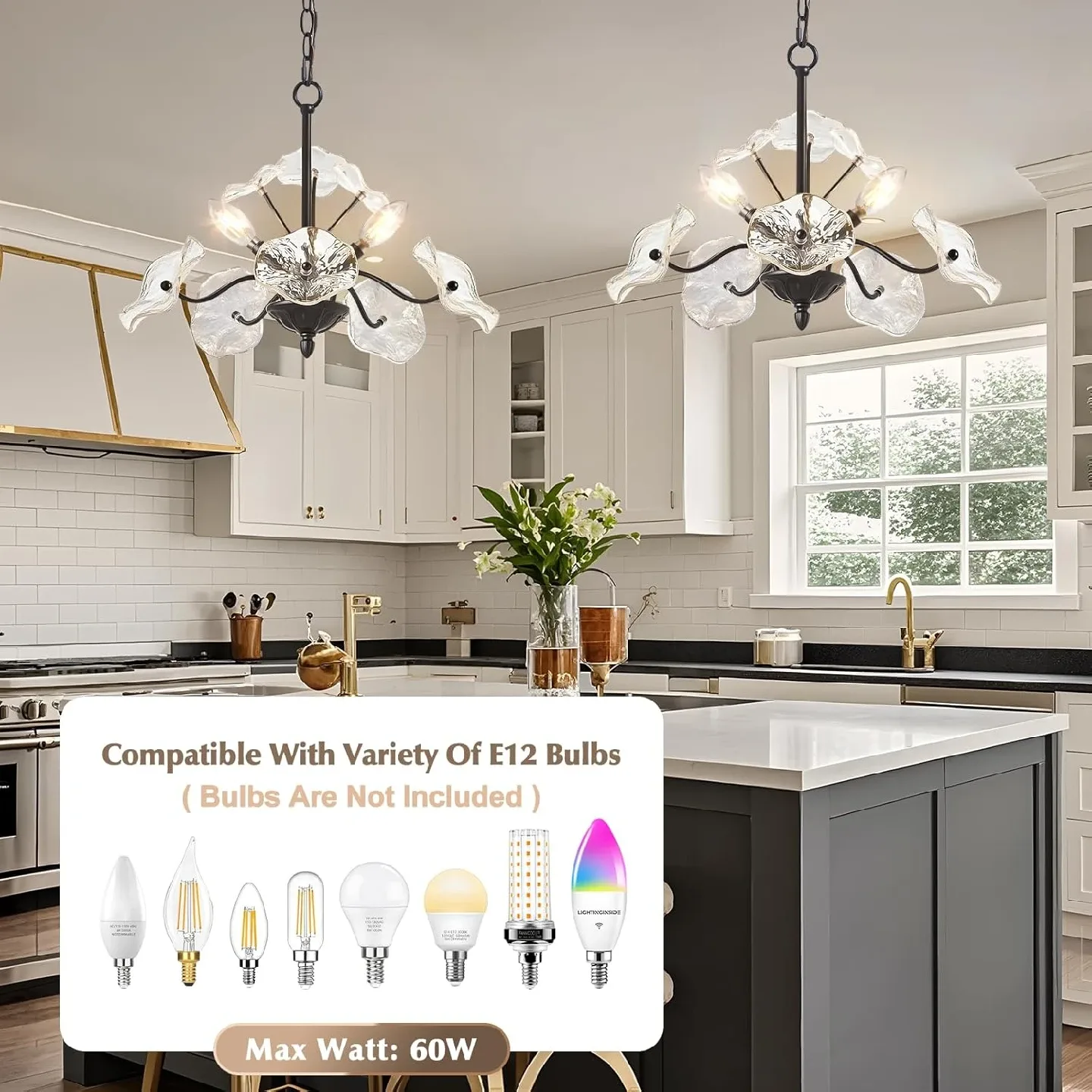 Vintage Flower Glass Pendant Light Fixture BNIB image indicator(8)