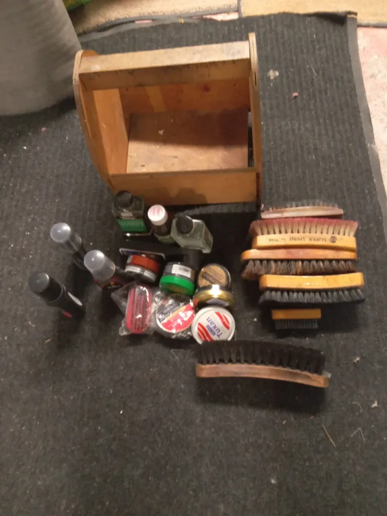 Shoe Shine Kit with Brushes and Polish