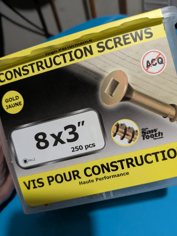 Paulin Construction Screws 8x3" box of 150 screws