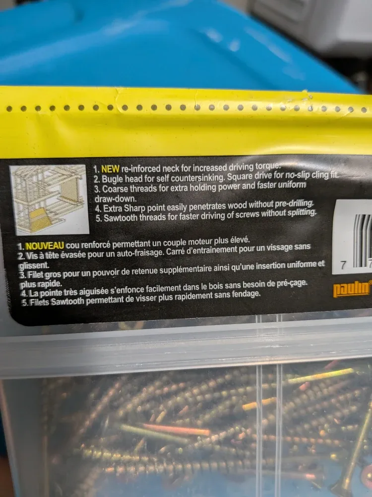 Paulin Construction Screws 8x3" box of 150 screws image indicator(6)