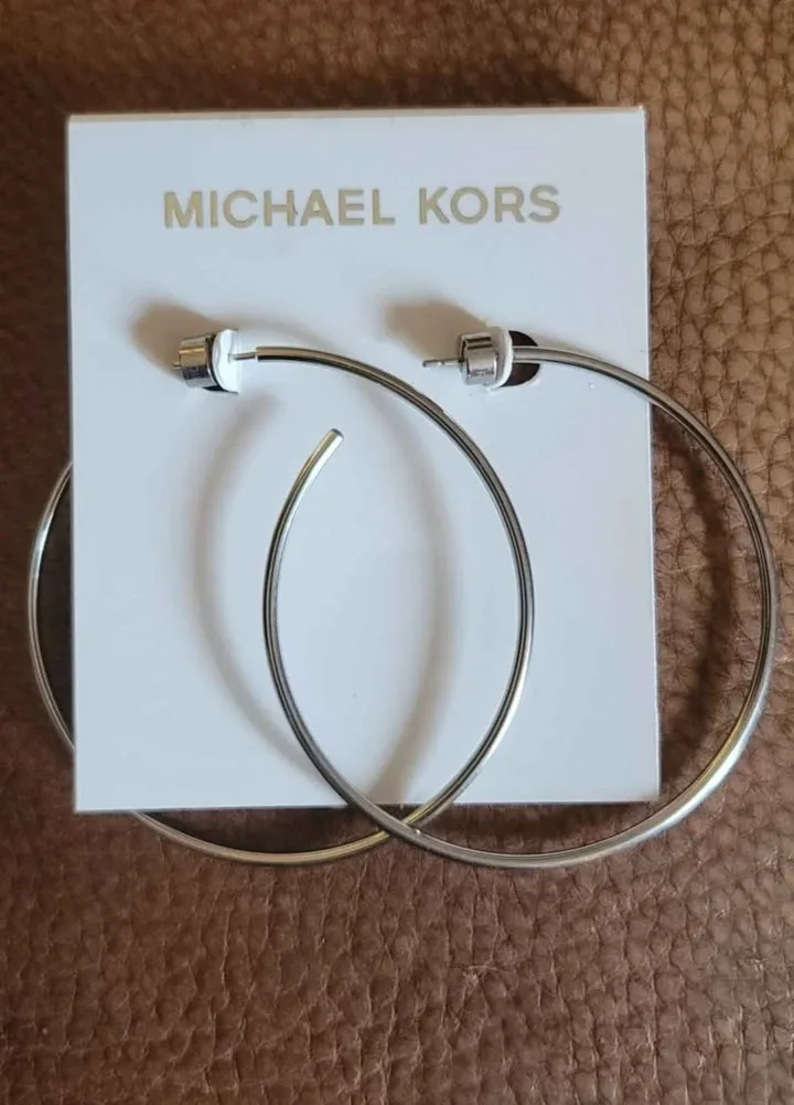 Michael Kors Silver Hoop Earrings - New