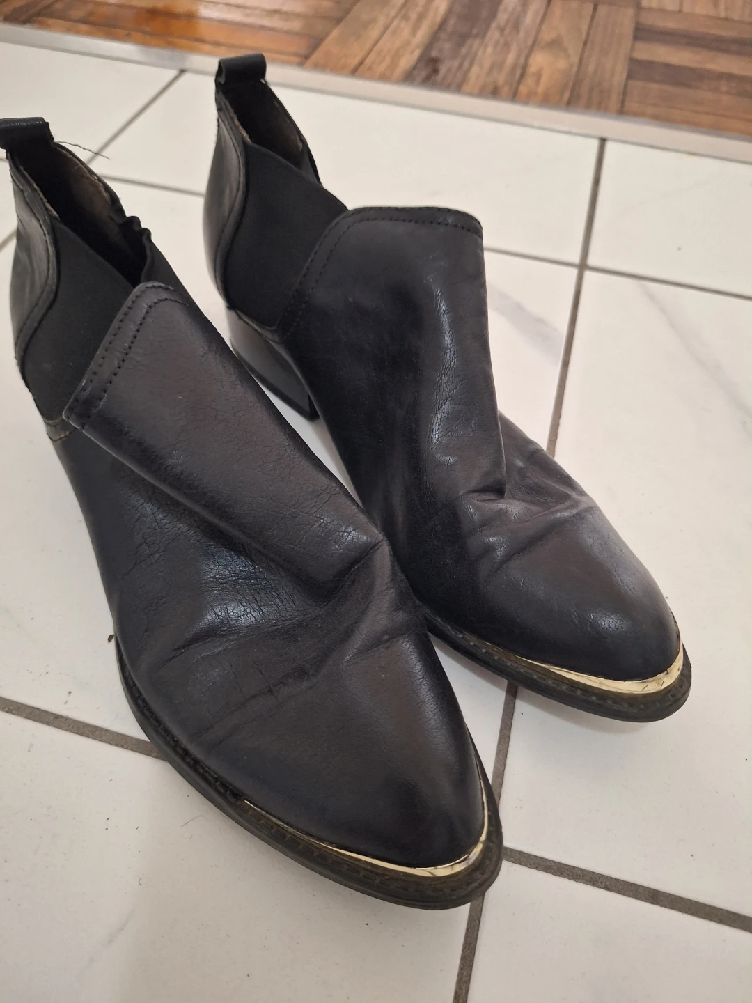 Black Leather Ankle Boots - photo 2