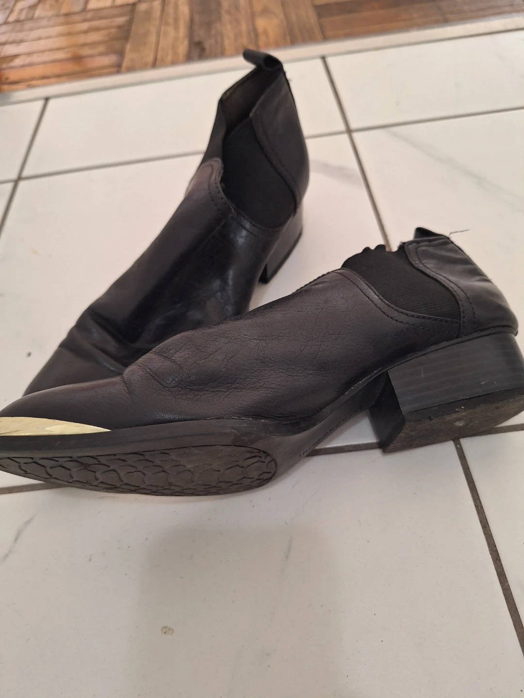 Black Leather Ankle Boots - photo 3