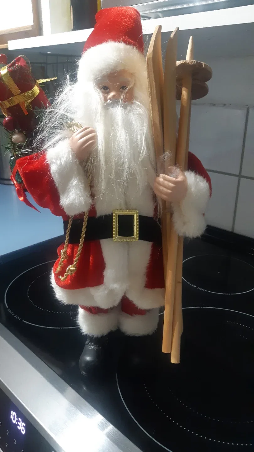 Santa Claus Figurine with Skis thumbnail